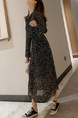 Black Midi Long Sleeve Dress for Casual Party