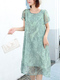 Green Shift Midi Dress for Casual Party Office Evening