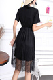 Black Fit & Flare Lace Knee Length Plus Size Dress for Casual Party Office Evening