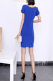 Blue Bodycon Above Knee Round Neck Plus Size Dress for Party Evening Cocktail