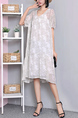 White Two Piece Shift Knee Length Plus Size Dress for Casual Party