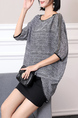Black and Gray Above Knee Dress for Casual Party