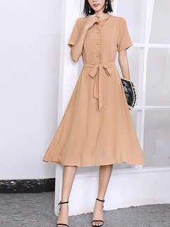 beige casual dress