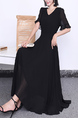 Black Maxi V Neck Plus Size Dress for Party Evening Cocktail Bridesmaid