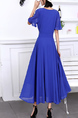 Blue Maxi V Neck Plus Size Dress for Party Evening Cocktail Bridesmaid