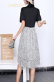 Black and White Fit & Flare Lace Knee Length Dress for Casual Party Office