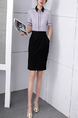 Black and Gray Sheath Above Knee Dress for Casual Party Office