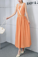 Orange Maxi Dress for Casual Party Beach