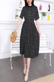 Black Knee Length  Dress for Casual Party Office