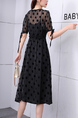 Black Knee Length V Neck Dress for Casual Party Office Evening