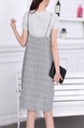 Gray Above Knee Sheath Dress for Casual Party Office Evening
