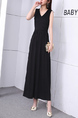 Black Maxi Plus Size V Neck Dress for Party Evening Cocktail Bridesmaid