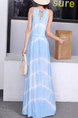 Blue Strap Maxi Dress for Casual Party Beach