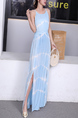 Blue Strap Maxi Dress for Casual Party Beach