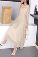 Beige Lace Maxi Plus Size Dress for Party Evening Bridesmaid