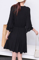 Black V Neck Long Sleeve Above Knee Plus Size Dress for Party Evening Cocktail