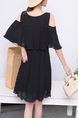 Black Above Knee Fit & Flare Dress for Casual Party Office