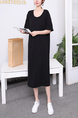 Black Shift Midi Dress for Casual Sporty