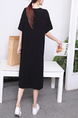 Black Shift Midi Dress for Casual Sporty