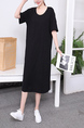 Black Shift Midi Dress for Casual Sporty