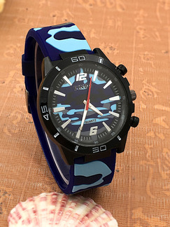 Blue Rubber Band Bracelet Quartz Watch