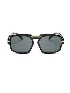 Black Solid Color Plastic Irregular Sunglasses