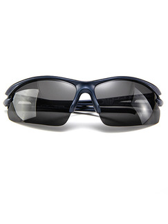 Black Solid Color Plastic Ride Wrap Sunglasses