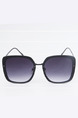 Black Solid Color Metal Irregular Sunglasses