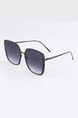 Black Solid Color Metal Irregular Sunglasses