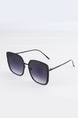 Black Solid Color Metal Irregular Sunglasses