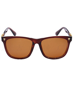 Orange Solid Color Metal and Plastic Polarized Square Sunglasses