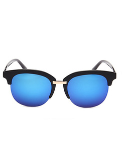 Blue Solid Color Plastic Phantos Sunglasses