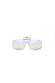 White Solid Color Metal and Plastic Clip-on Rectangle Sunglasses