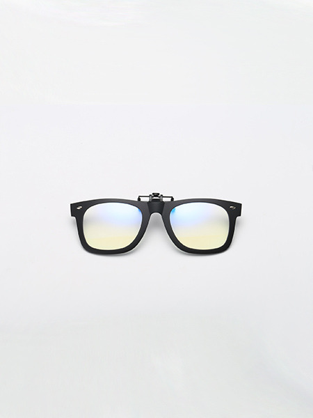 White Solid Color Plastic Clip-on Square Sunglasses