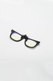 White Solid Color Plastic Clip-on Square Sunglasses