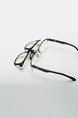 White Solid Color Plastic Clip-on Square Sunglasses