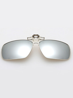 Gray Solid Color Metal Polarized Clip-on Sunglasses
