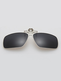 Black Solid Color Metal Polarized Clip-on Sunglasses