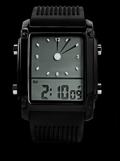 Black Rubber Band Bracelet Quartz Watch