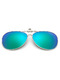 Blue and Green Gradient Metal and Plastic Polarized Clip-on Aviator Sunglasses
