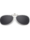 Black Solid Color Metal Polarized Clip-on Aviator Sunglasses
