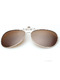 Silver and Brown Gradient Metal  Polarized Clip-on Aviator Sunglasses
