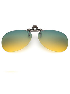 Green and Yellow Gradient Metal Polarized Clip-on Aviator Sunglasses