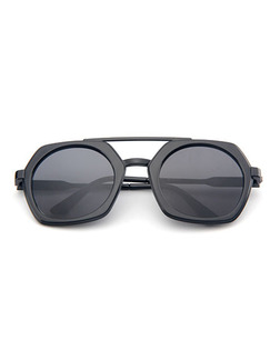 Black Solid Color Plastic Trendy Irregular Sunglasses