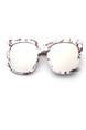 Silver Mirror Plastic Trendy Round Sunglasses