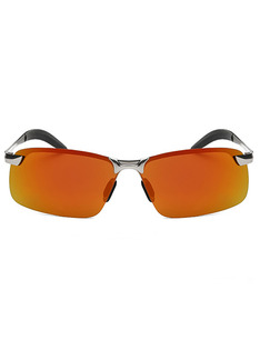 Orange and Yellow Gradient Metal and Plastic Rectangle Sunglasses