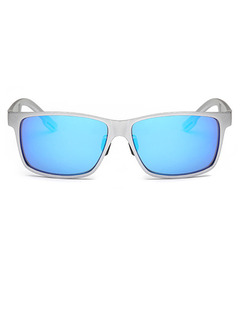Blue Solid Color Plastic Polarized Square Sunglasses