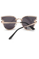 Black Solid Color Metal and Plastic Cat Eye Sunglasses