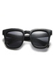 Black Solid Plastic Polarized Square Sunglasses