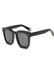 Black Solid Plastic Polarized Square Sunglasses